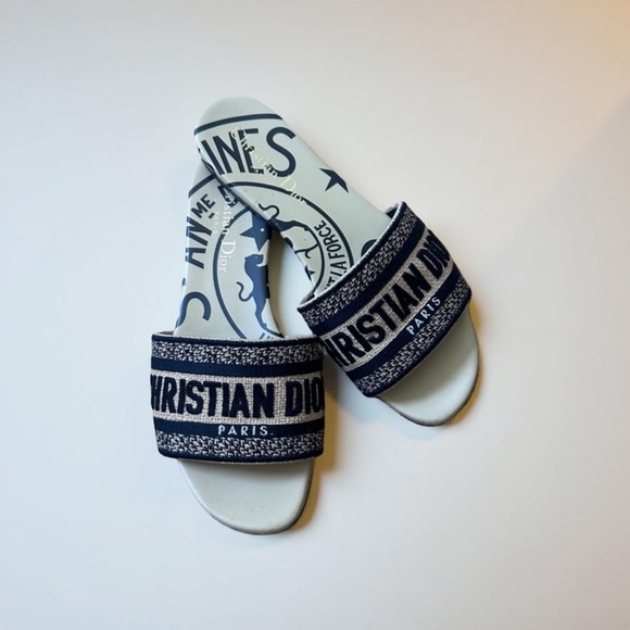 Dior Women's Black and Cream Sandals Dway Slides - Picture 2 of 5